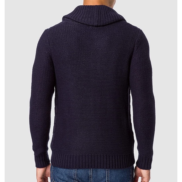 find. Men's Cable Knit Collar Cardigan Sweater - Picture 3 of 9